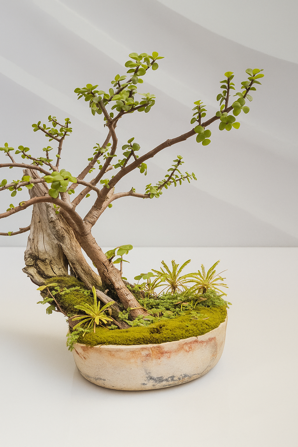 Bonsái con Elementos Naturales